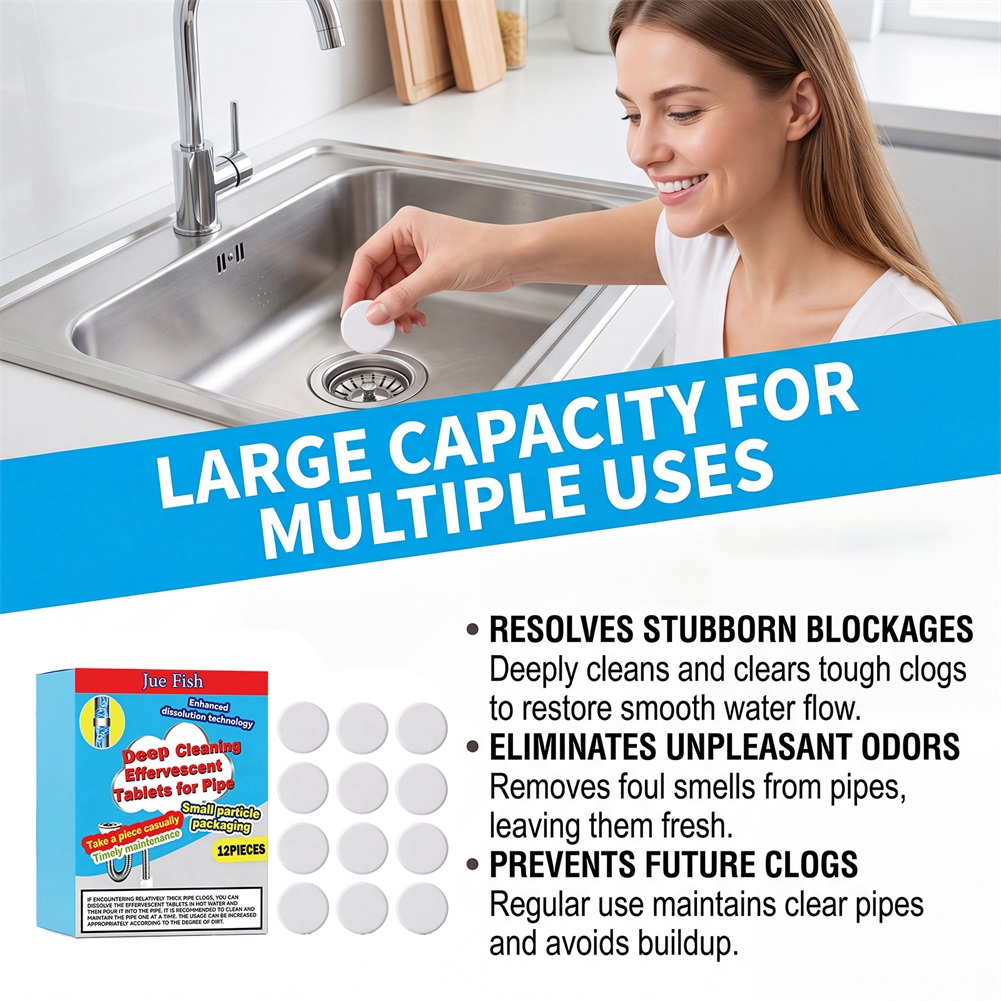 Shower Steamer Tablet - Pipeline Cleaning Effervescent Tablets,Kitchen Sink Clog