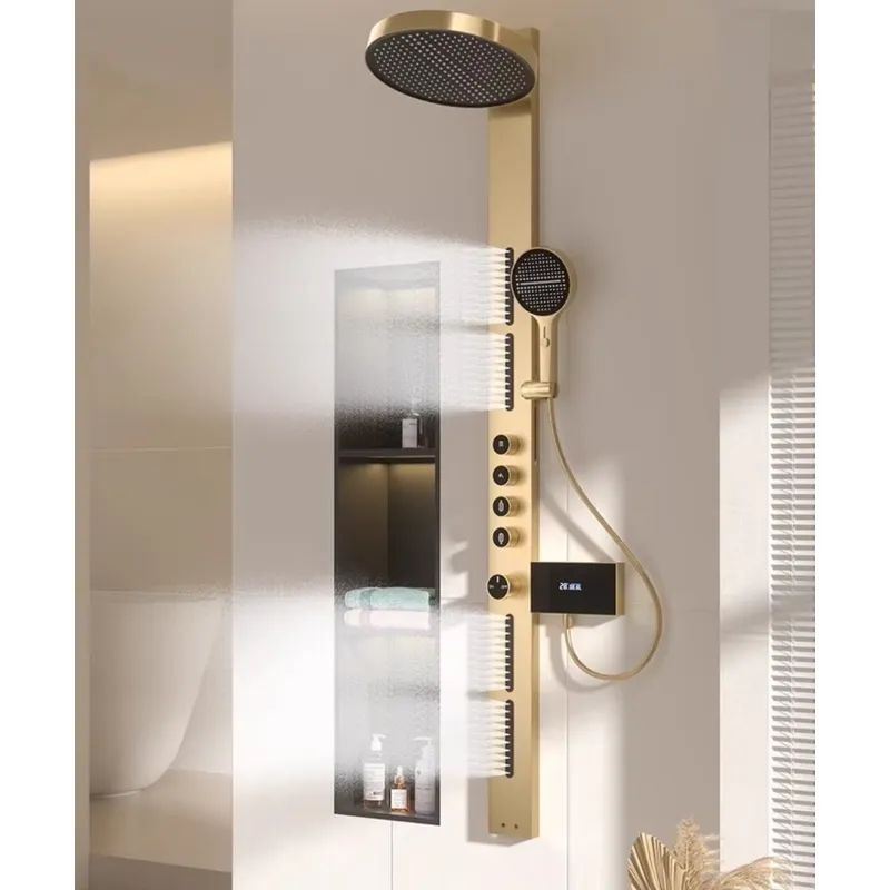 Spa & Wellness Zámeček Petrovice - Brass Rainfall Shower Panel Set Digital