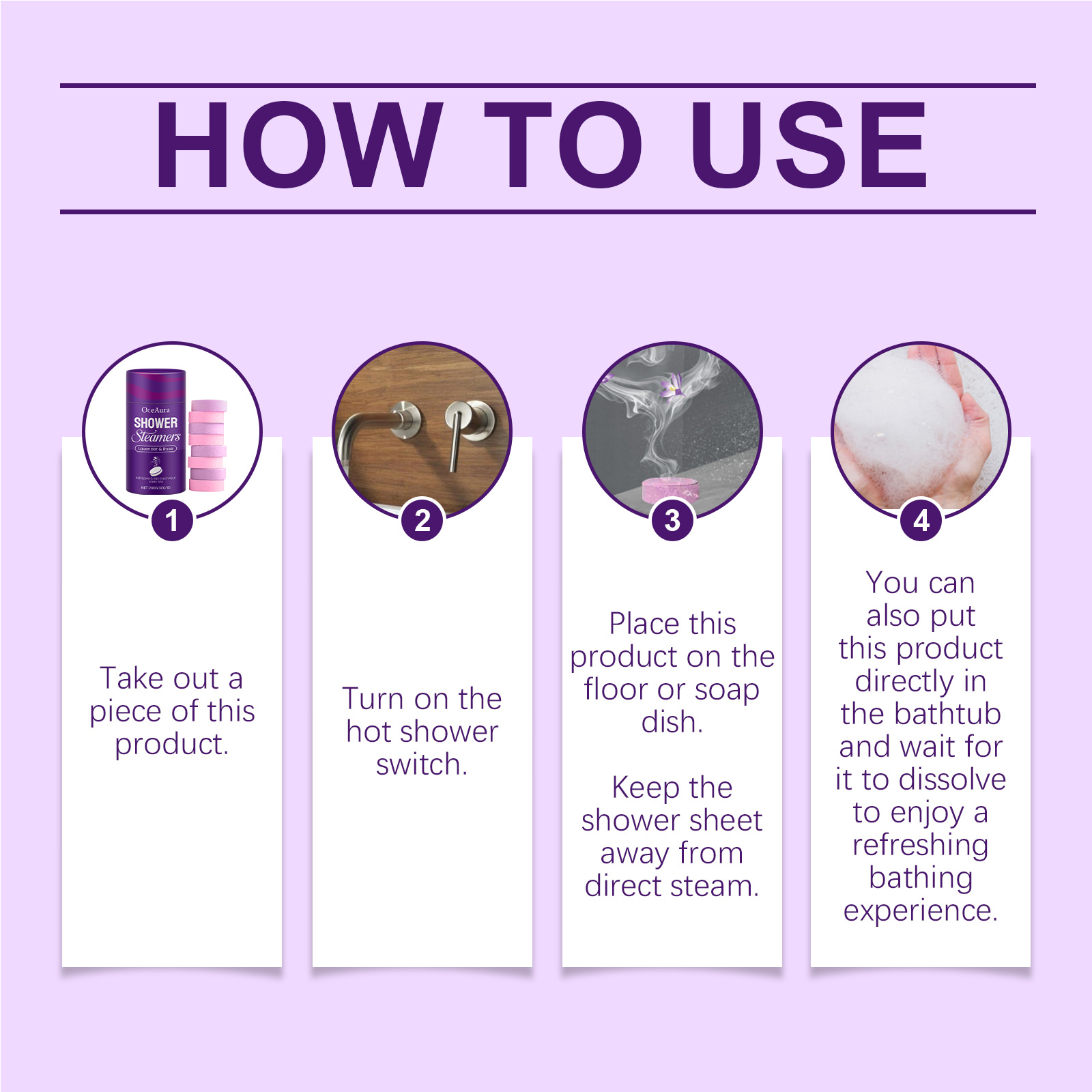 Rose Lavender Aromatherapy Sho - огляд і ціна Shower Steamer Tablet